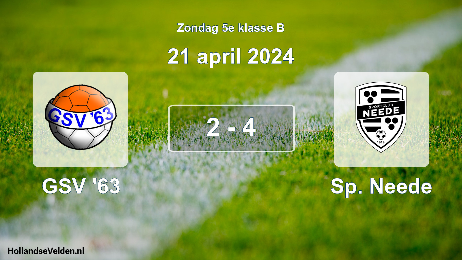 Total number of matches played: GSV '63 - Sp. Neede 2 - 4 (21 April 2024)
