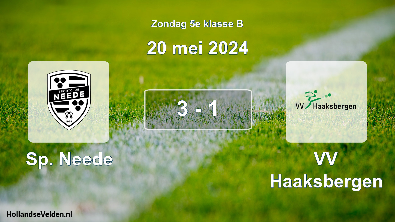 Total number of matches played: Sp. Neede - VV Haaksbergen 3 - 1 (20 May 2024)