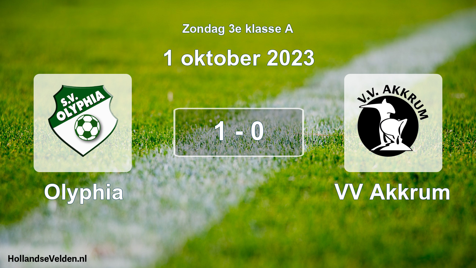 Total number of matches played: Olyphia - VV Akkrum 1 - 0 (1 October 2023)