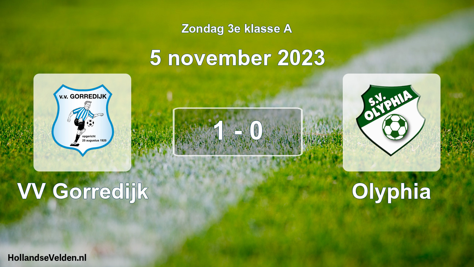 Total number of matches played: VV Gorredijk - Olyphia 1 - 0 (5 November 2023)
