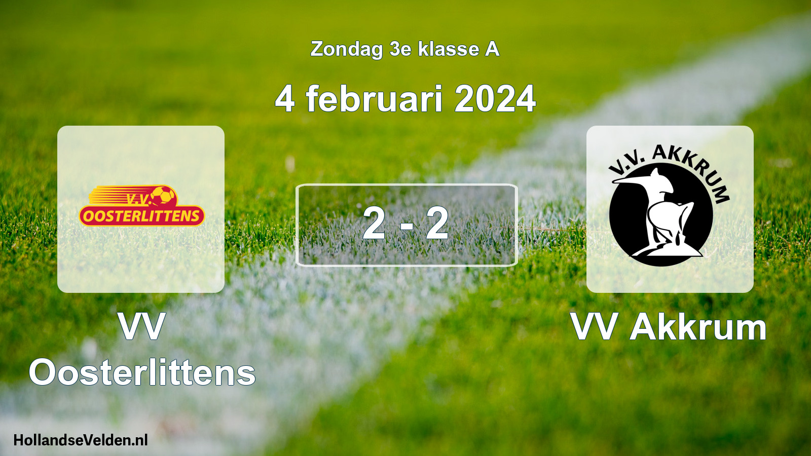 Total number of matches played: VV Oosterlittens - VV Akkrum 2 - 2 (4 February 2024)