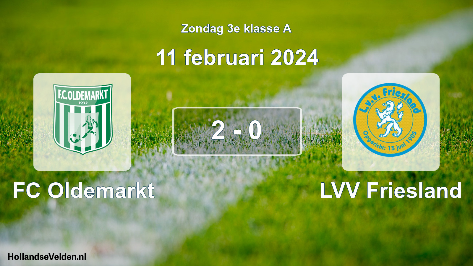 Total number of matches played: FC Oldemarkt - LVV Friesland 2 - 0 (11 February 2024)