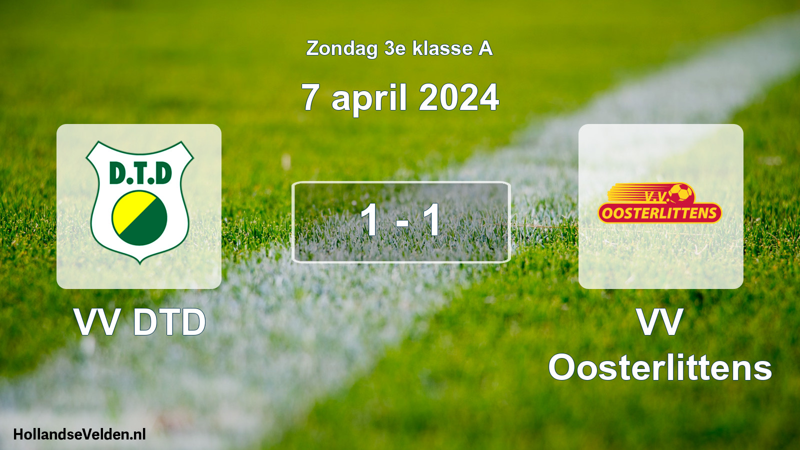 Total number of matches played: VV DTD - VV Oosterlittens 1 - 1 (7 April 2024)