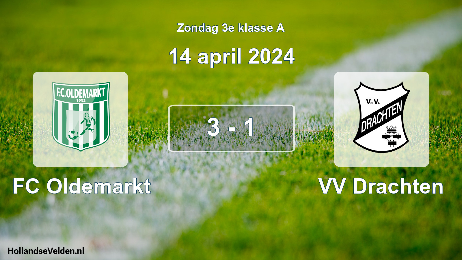 Total number of matches played: FC Oldemarkt - VV Drachten 3 - 1 (14 April 2024)