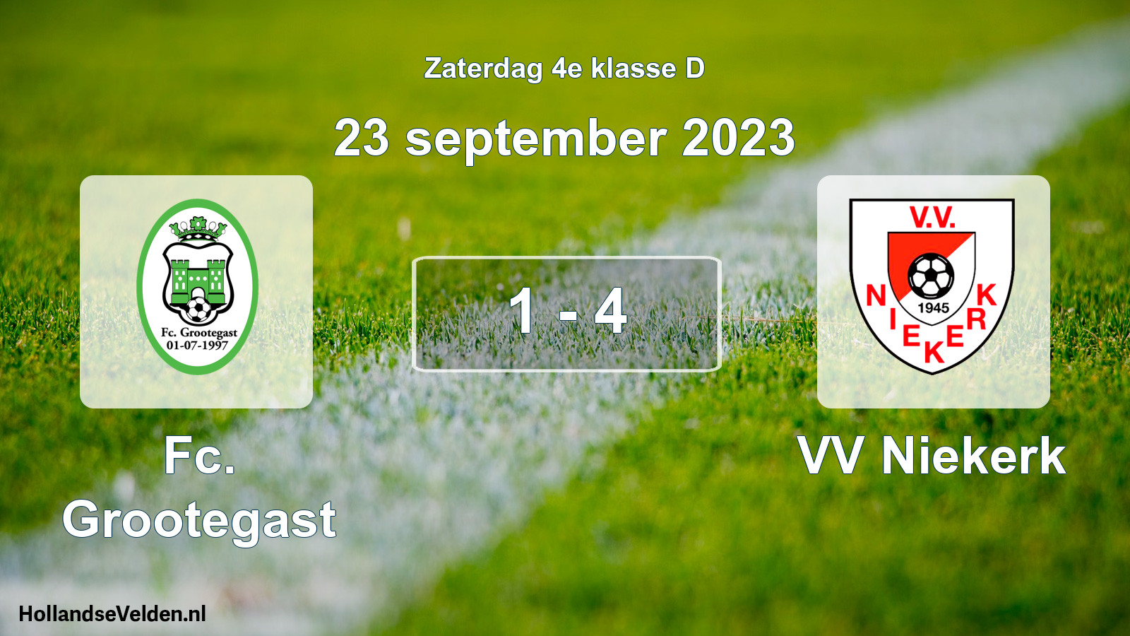 Total number of matches played: Fc. Grootegast - VV Niekerk 1 - 4 (23 September 2023)