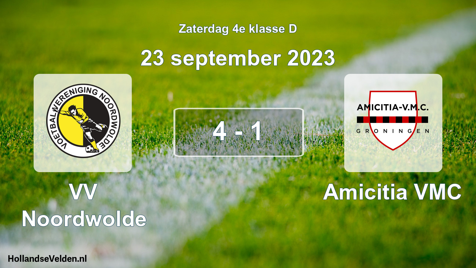 Gespeelde wedstrijd: VV Noordwolde - Amicitia VMC 4 - 1 (23 september 2023)