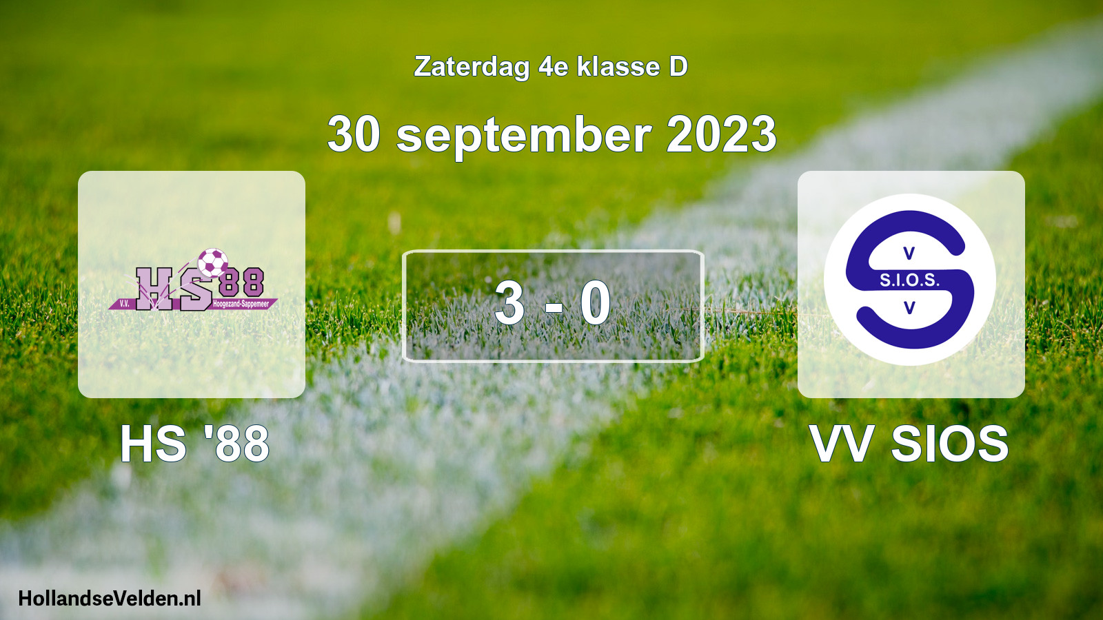 Total number of matches played: HS '88 - VV SIOS 3 - 0 (30 September 2023)