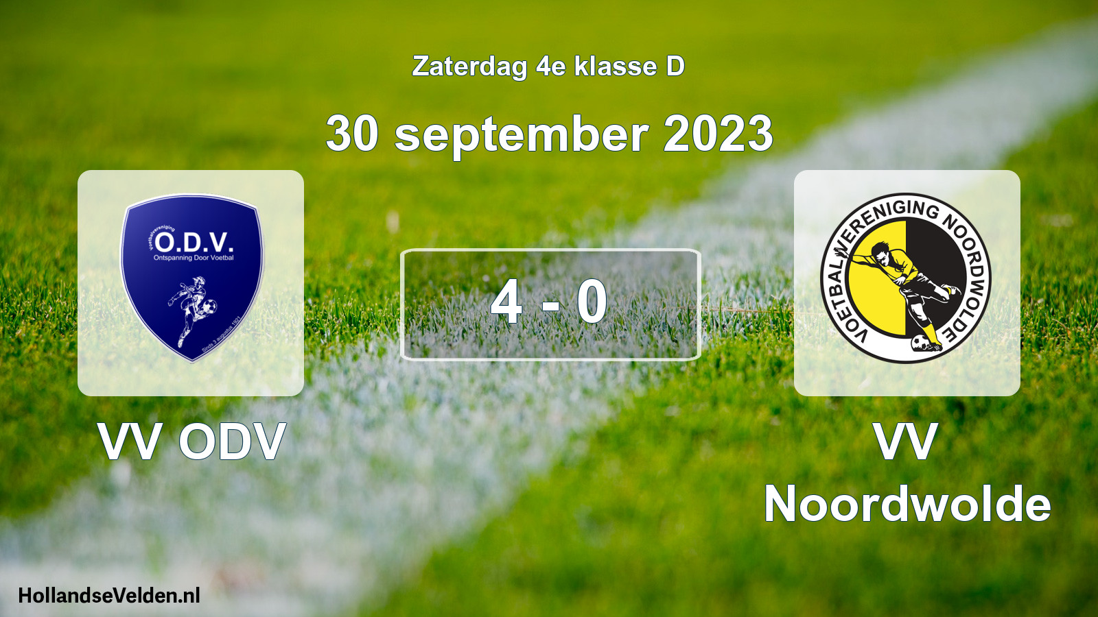 Total number of matches played: VV ODV - VV Noordwolde 4 - 0 (30 September 2023)