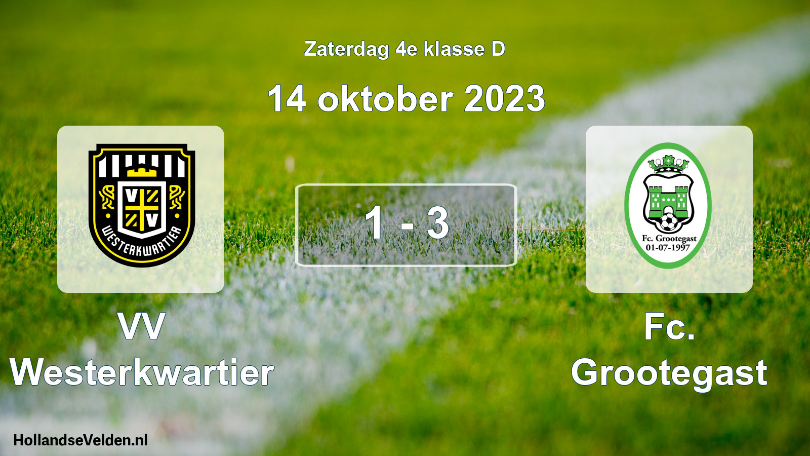 Total number of matches played: VV Westerkwartier - Fc. Grootegast 1 - 3 (14 October 2023)