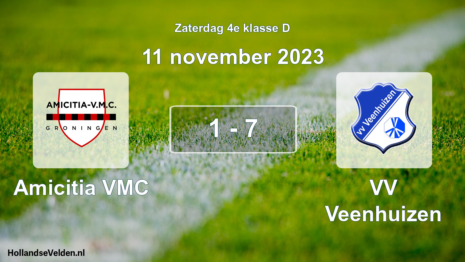 Gespeelde wedstrijd: Amicitia VMC - VV Veenhuizen 1 - 7 (11 november 2023)