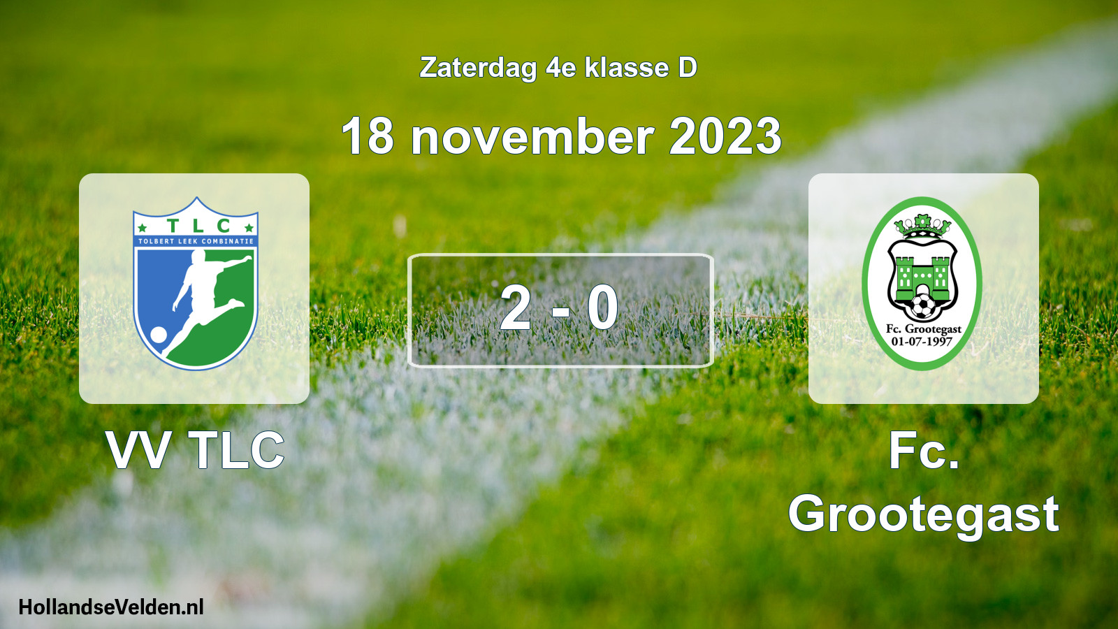 Total number of matches played: VV TLC - Fc. Grootegast 2 - 0 (18 November 2023)