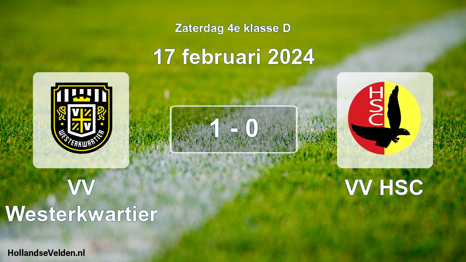 Total number of matches played: VV Westerkwartier - VV HSC 1 - 0 (17 February 2024)