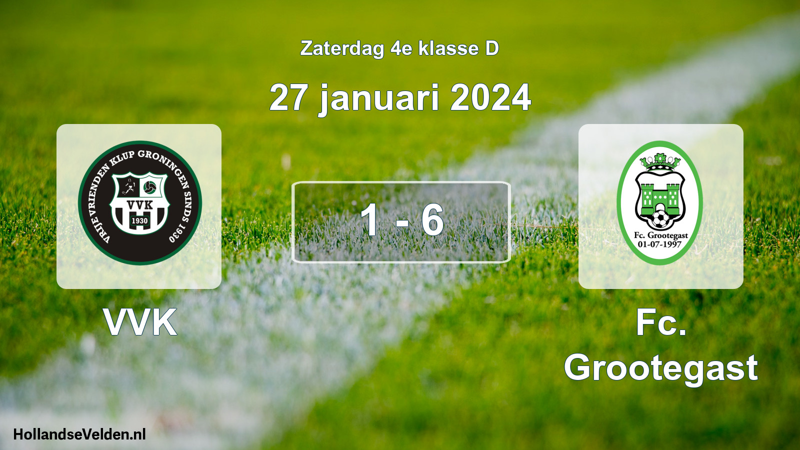Total number of matches played: VVK - Fc. Grootegast 1 - 6 (27 January 2024)