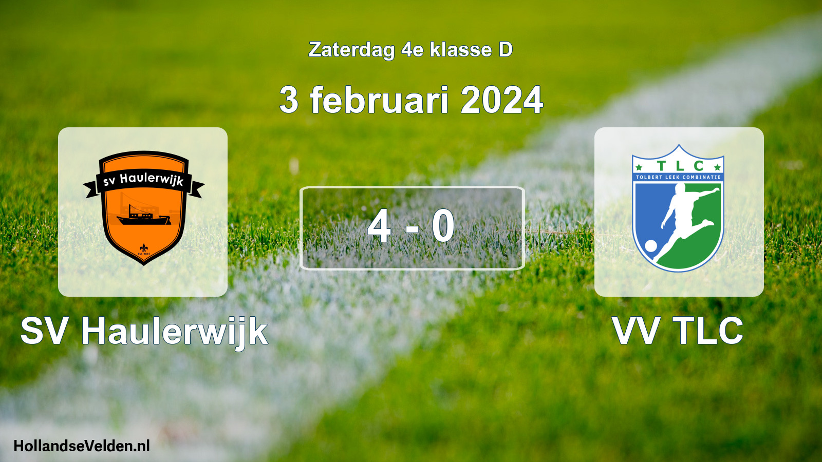 Total number of matches played: SV Haulerwijk - VV TLC 4 - 0 (3 February 2024)