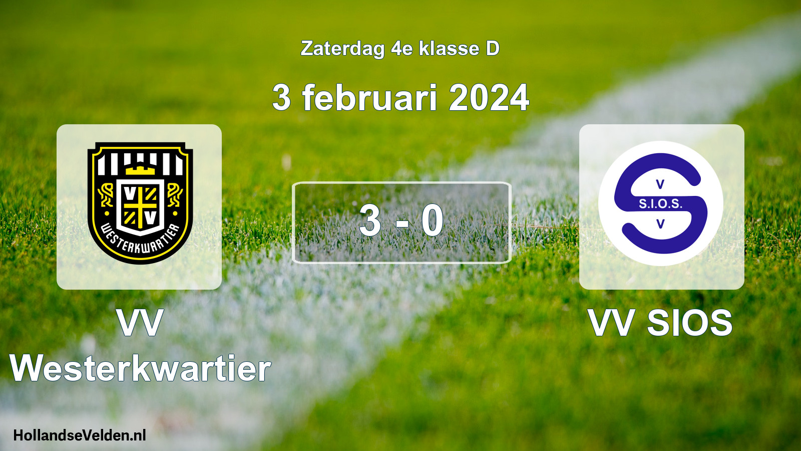 Total number of matches played: VV Westerkwartier - VV SIOS 3 - 0 (3 February 2024)