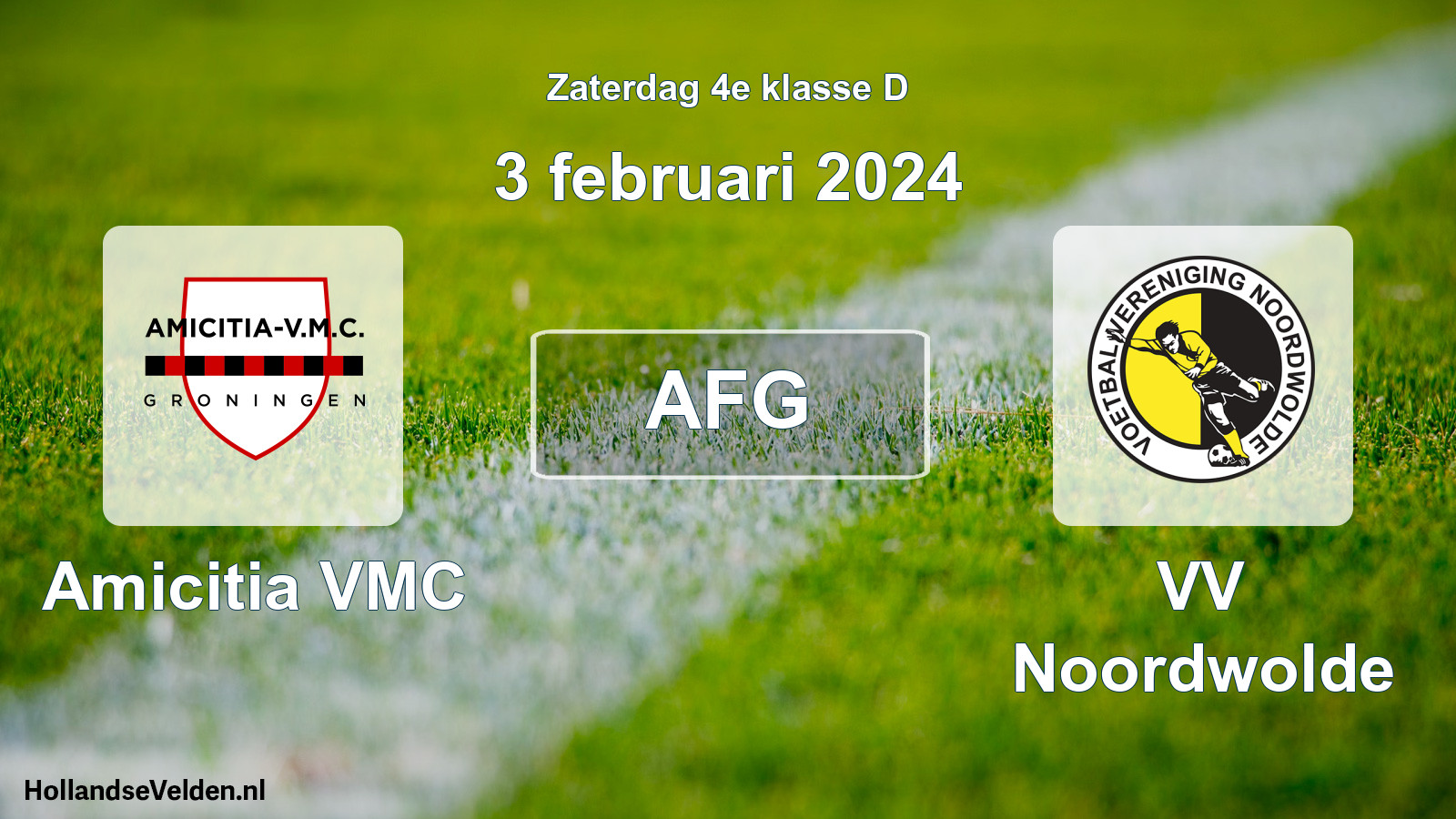 Scheduled Match: Amicitia VMC - VV Noordwolde (3 February 2024)