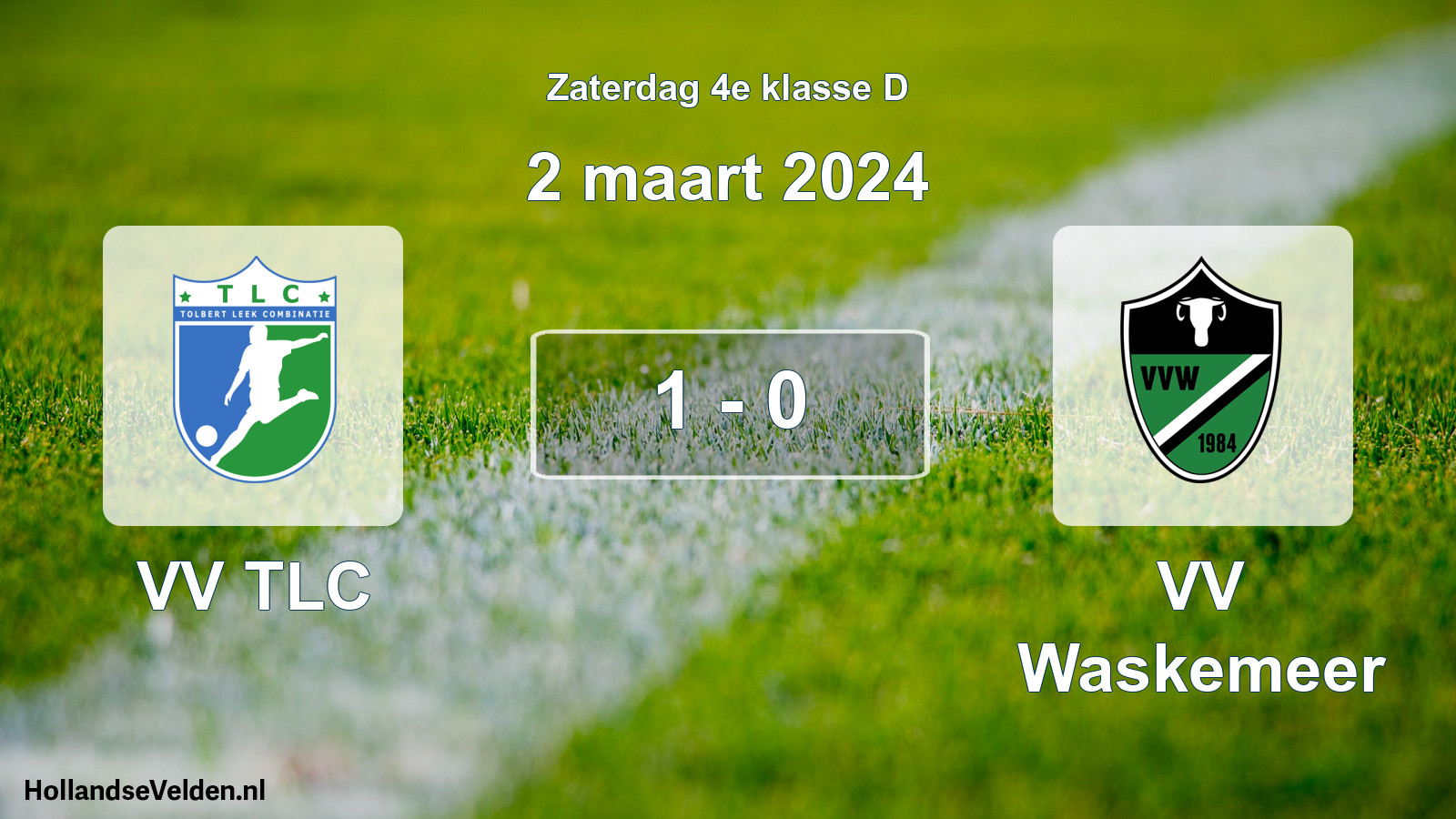 Total number of matches played: VV TLC - VV Waskemeer 1 - 0 (2 March 2024)