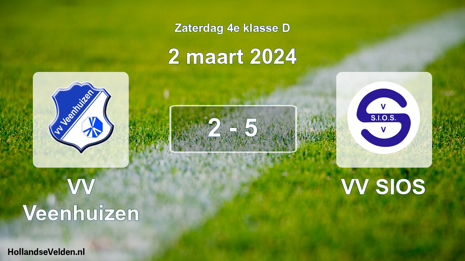 Total number of matches played: VV Veenhuizen - VV SIOS 2 - 5 (2 March 2024)