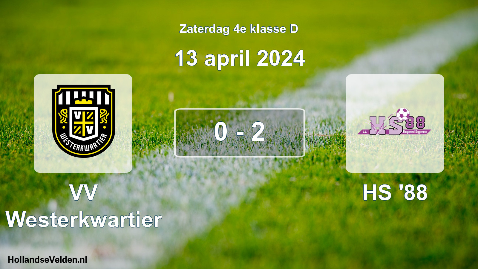 Total number of matches played: VV Westerkwartier - HS '88 0 - 2 (13 April 2024)