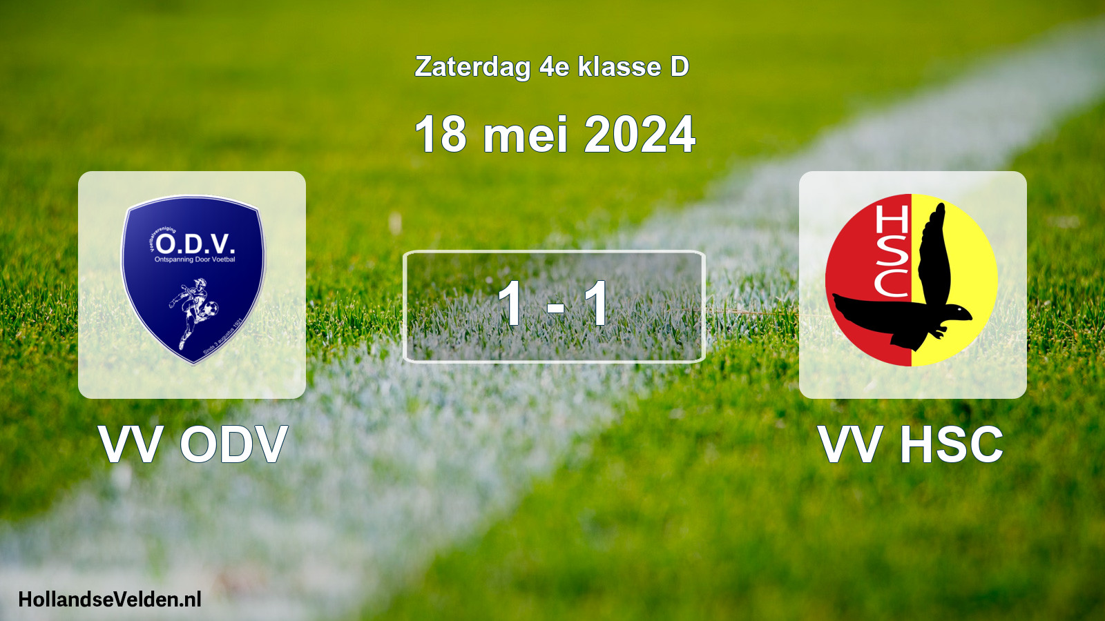 Total number of matches played: VV ODV - VV HSC 1 - 1 (18 May 2024)
