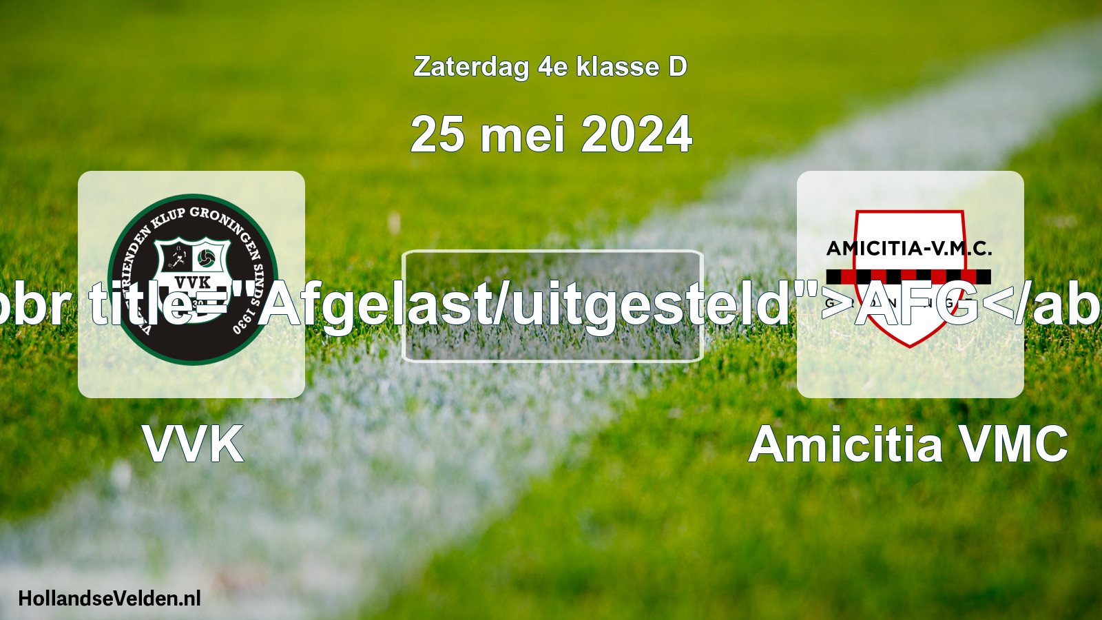 Scheduled Match: VVK - Amicitia VMC (25 May 2024)