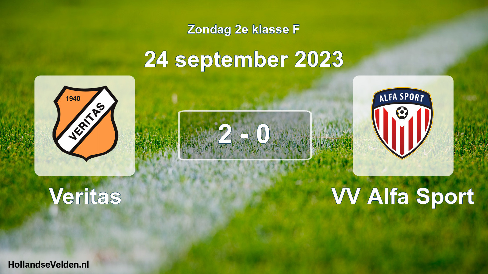 Total number of matches played: Veritas - VV Alfa Sport 2 - 0 (24 September 2023)
