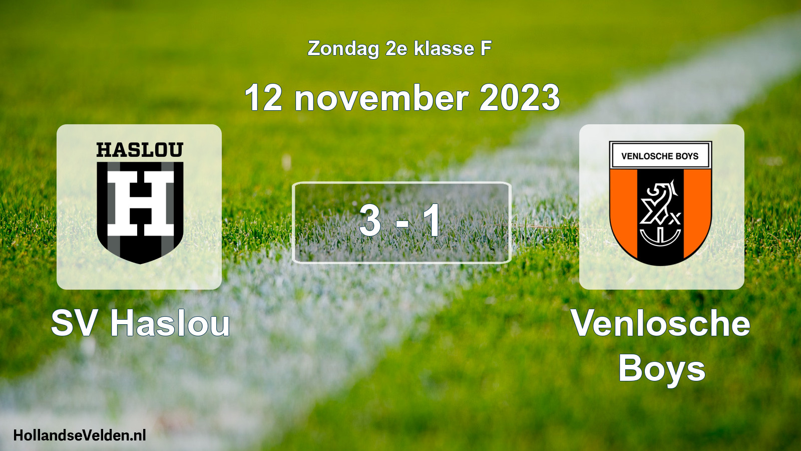 Total number of matches played: SV Haslou - Venlosche Boys 3 - 1 (12 November 2023)