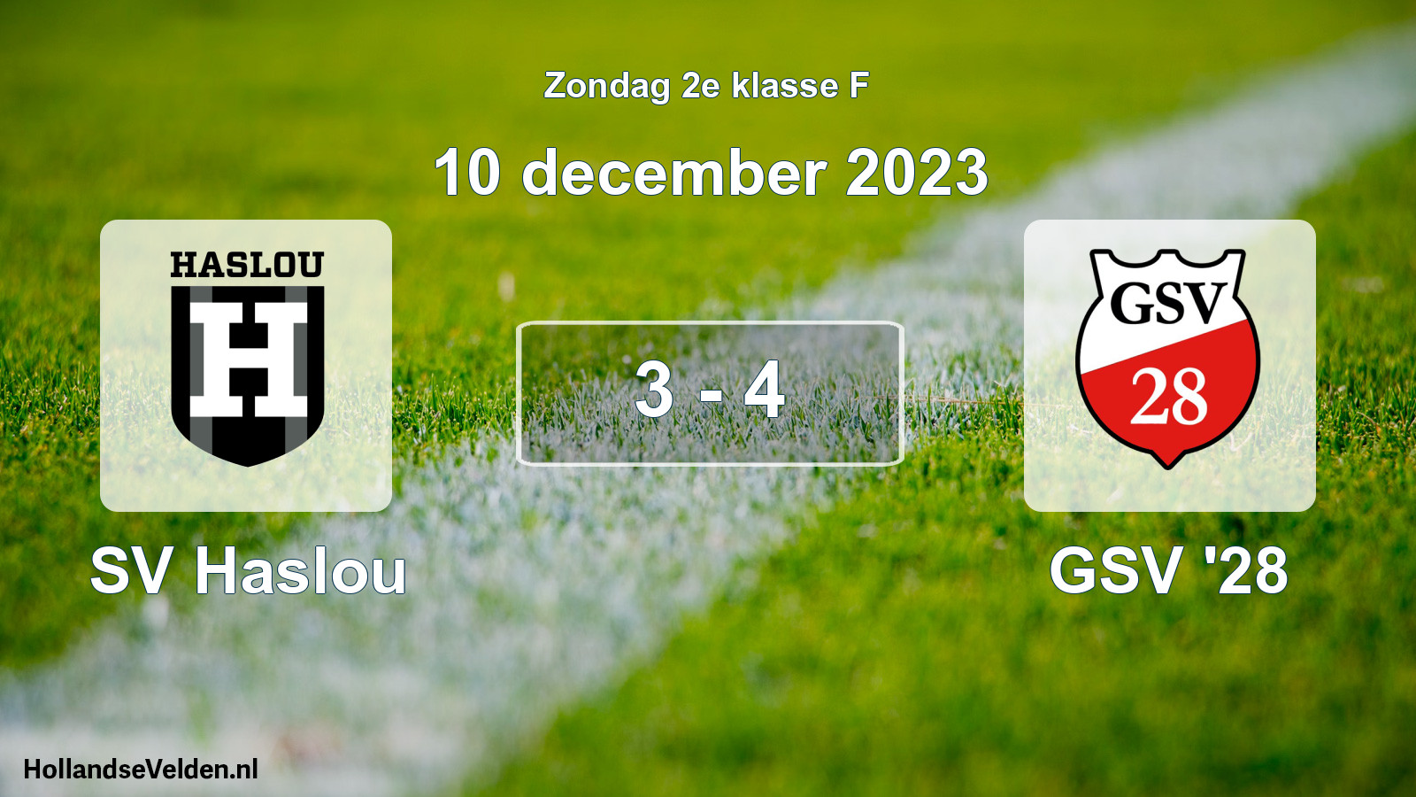 Total number of matches played: SV Haslou - GSV '28 3 - 4 (10 December 2023)