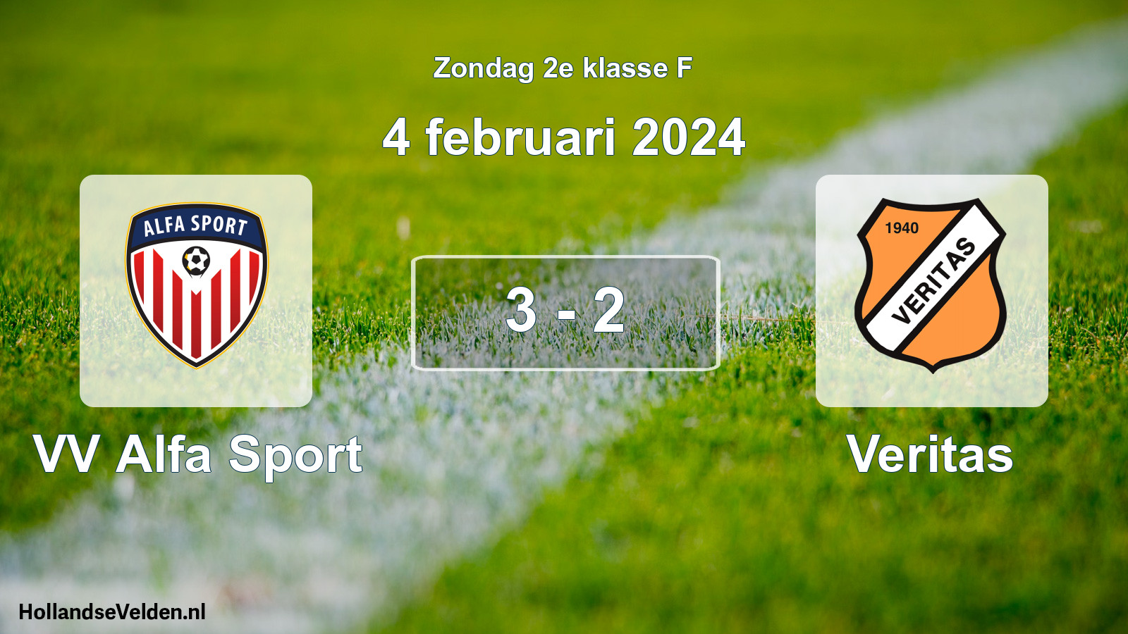 Total number of matches played: VV Alfa Sport - Veritas 3 - 2 (4 February 2024)
