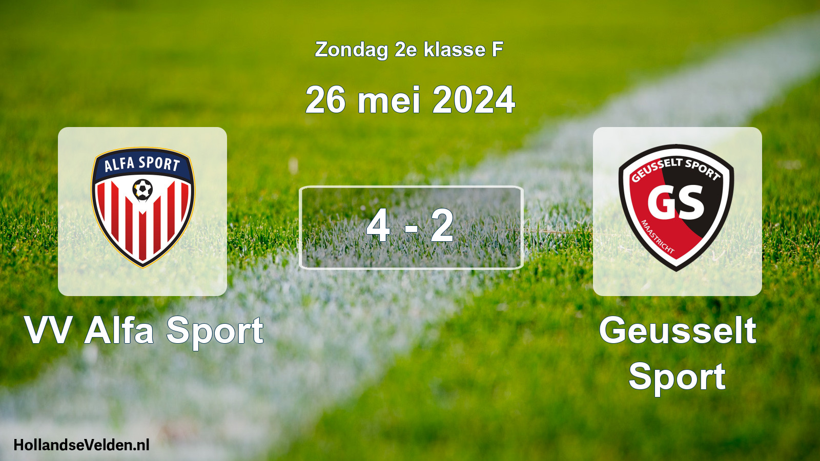Total number of matches played: VV Alfa Sport - Geusselt Sport 4 - 2 (26 May 2024)