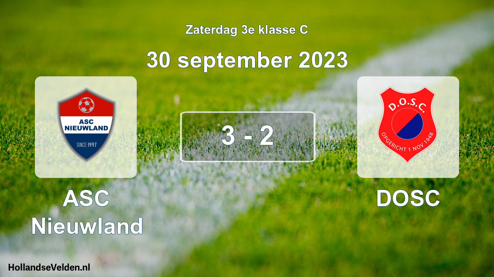 Total number of matches played: ASC Nieuwland - DOSC 3 - 2 (30 September 2023)