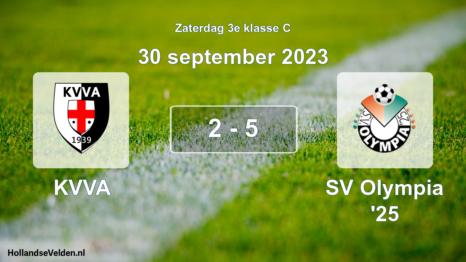 Total number of matches played: KVVA - SV Olympia '25 2 - 5 (30 September 2023)