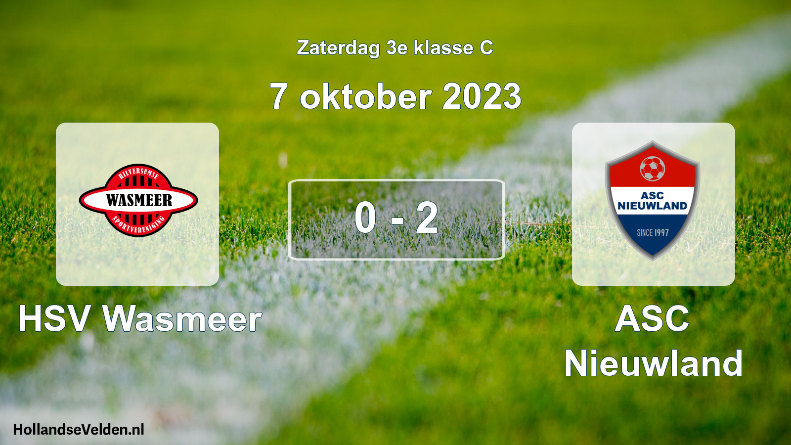 Total number of matches played: HSV Wasmeer - ASC Nieuwland 0 - 2 (7 October 2023)