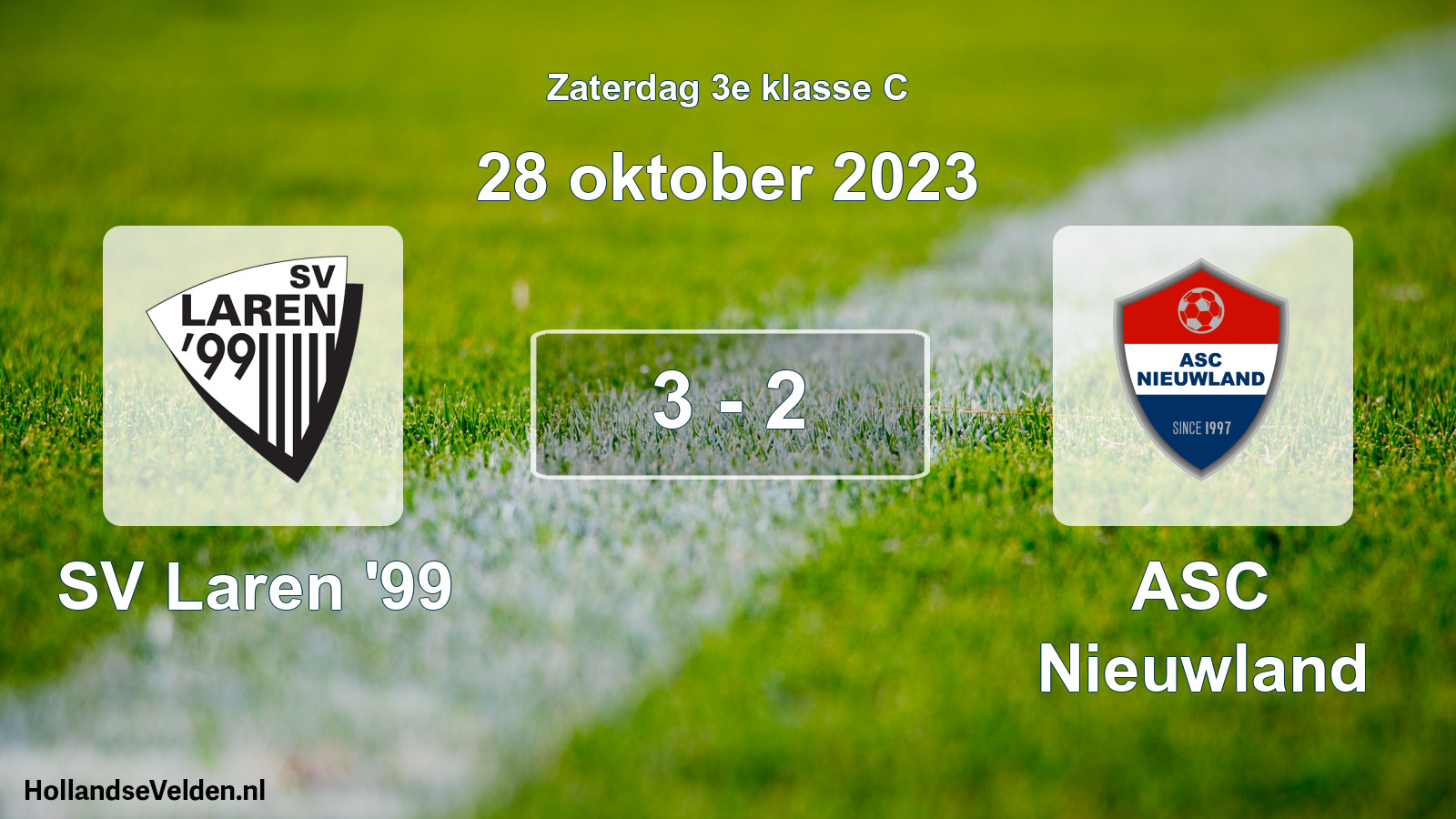 Total number of matches played: SV Laren '99 - ASC Nieuwland 3 - 2 (28 October 2023)