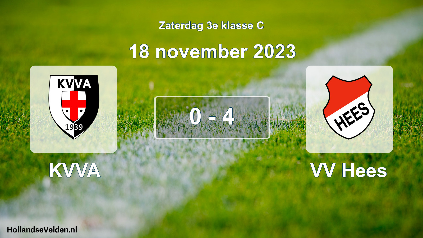 Total number of matches played: KVVA - VV Hees 0 - 4 (18 November 2023)