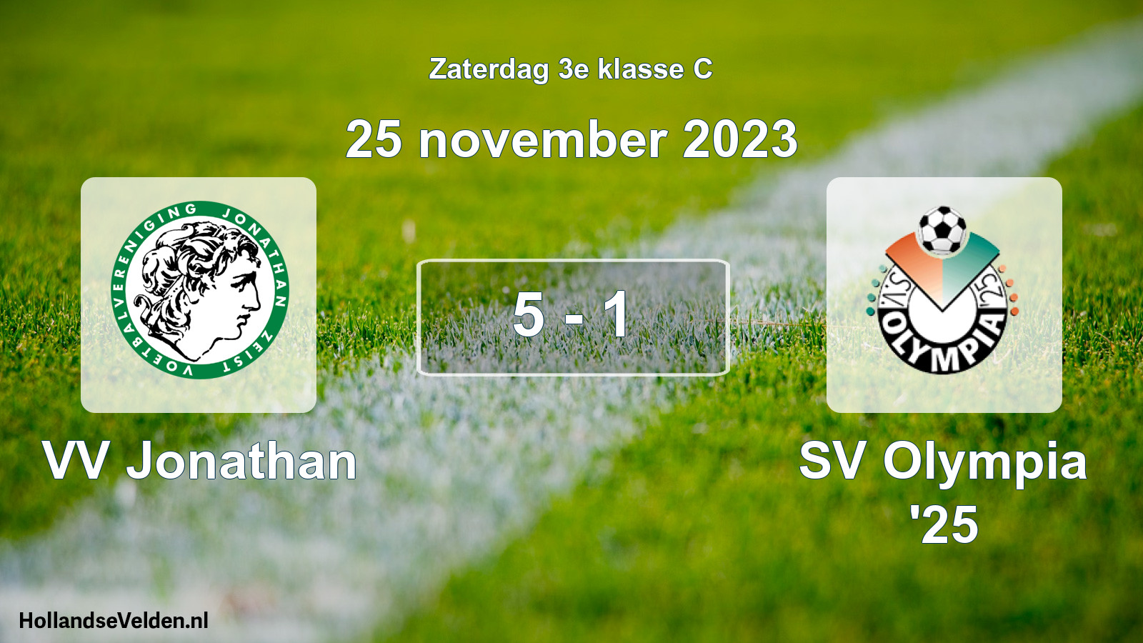 Total number of matches played: VV Jonathan - SV Olympia '25 5 - 1 (25 November 2023)