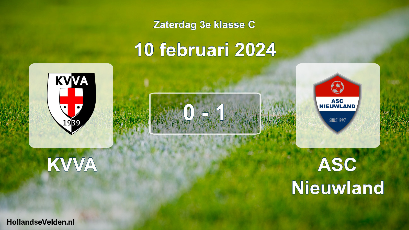 Total number of matches played: KVVA - ASC Nieuwland 0 - 1 (10 February 2024)