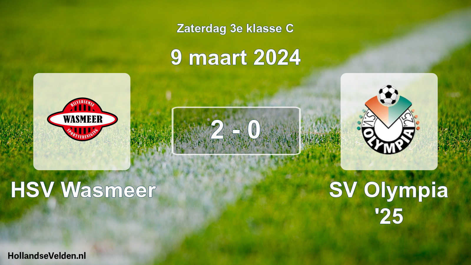 Total number of matches played: HSV Wasmeer - SV Olympia '25 2 - 0 (9 March 2024)