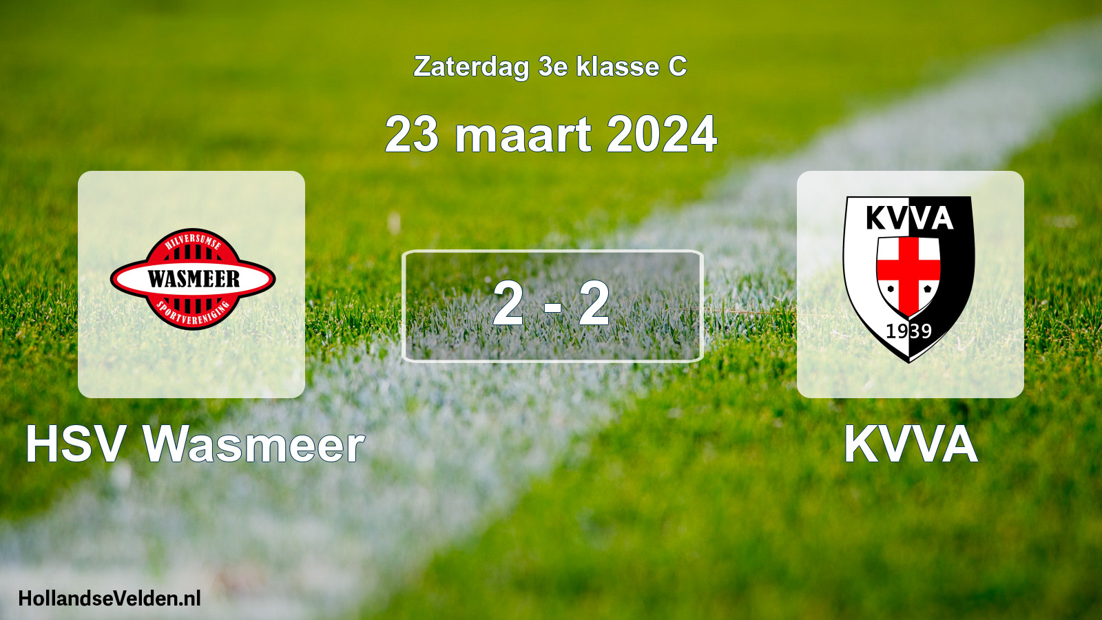Total number of matches played: HSV Wasmeer - KVVA 2 - 2 (23 March 2024)