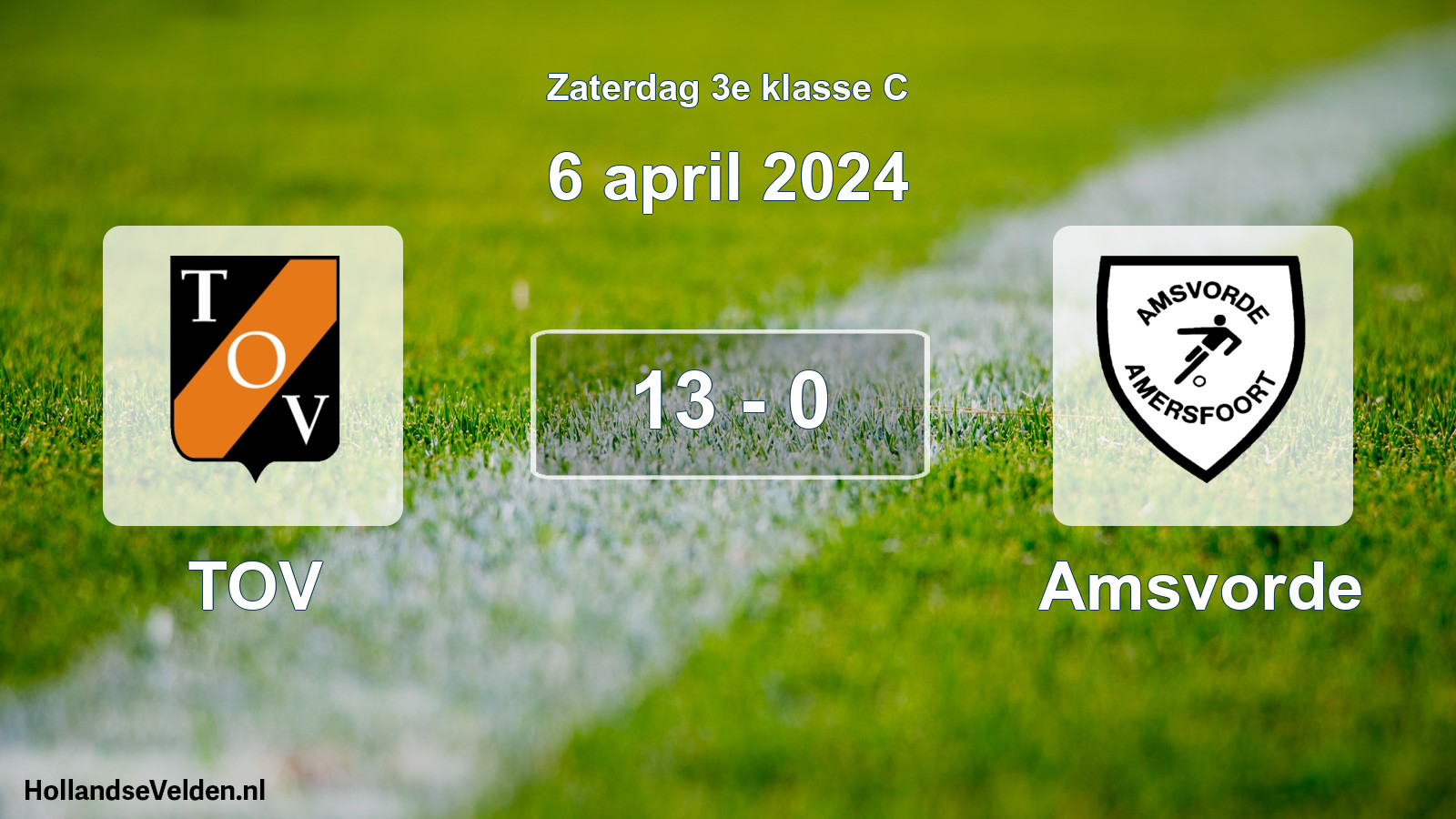 Total number of matches played: TOV - Amsvorde 13 - 0 (6 April 2024)