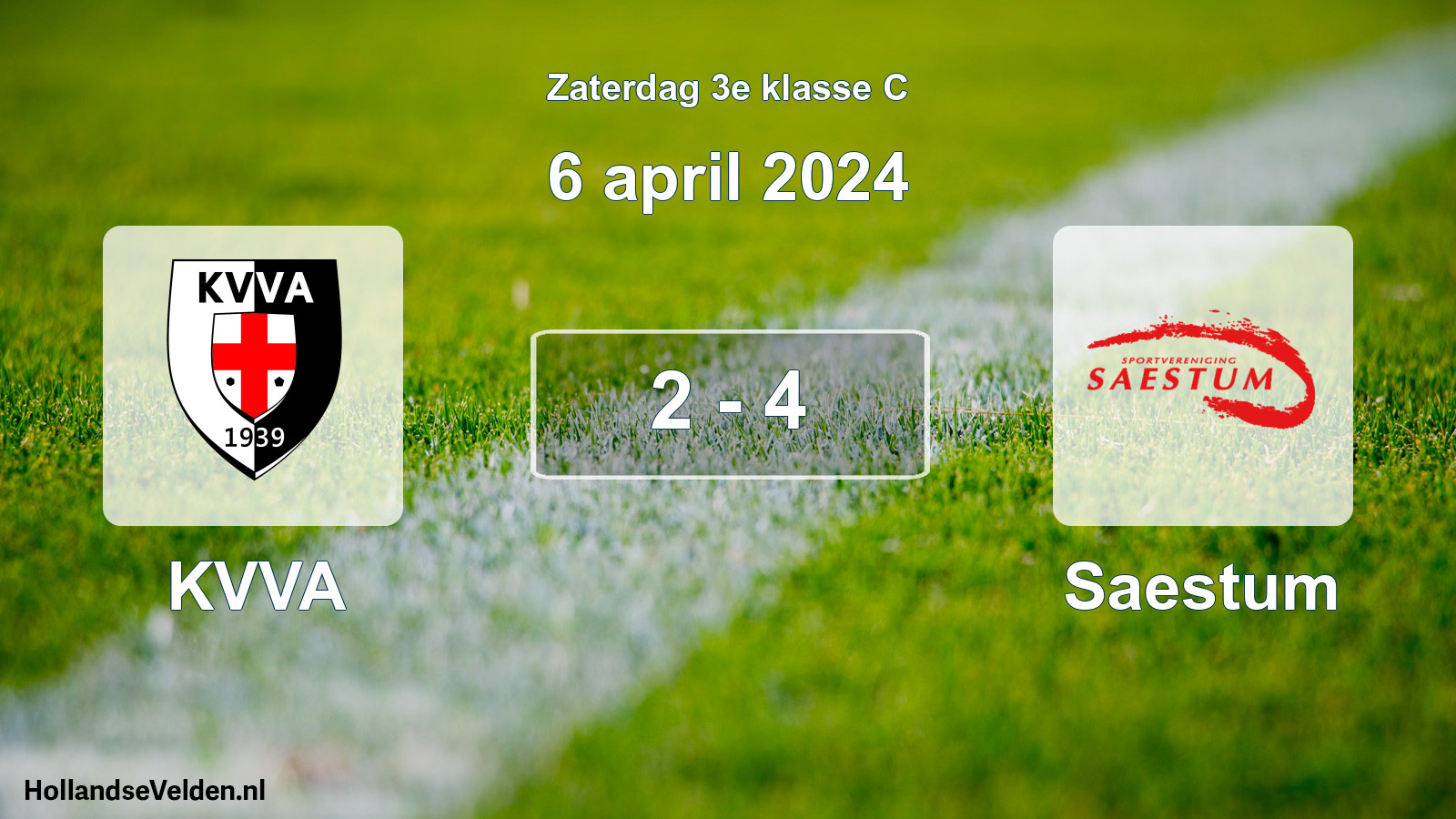 Total number of matches played: KVVA - Saestum 2 - 4 (6 April 2024)