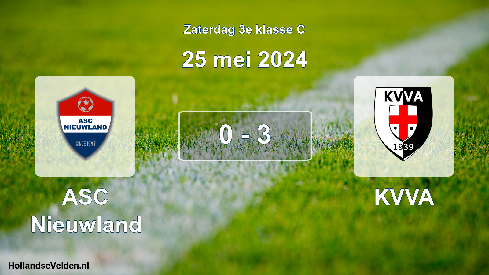 Total number of matches played: ASC Nieuwland - KVVA 0 - 3 (25 May 2024)