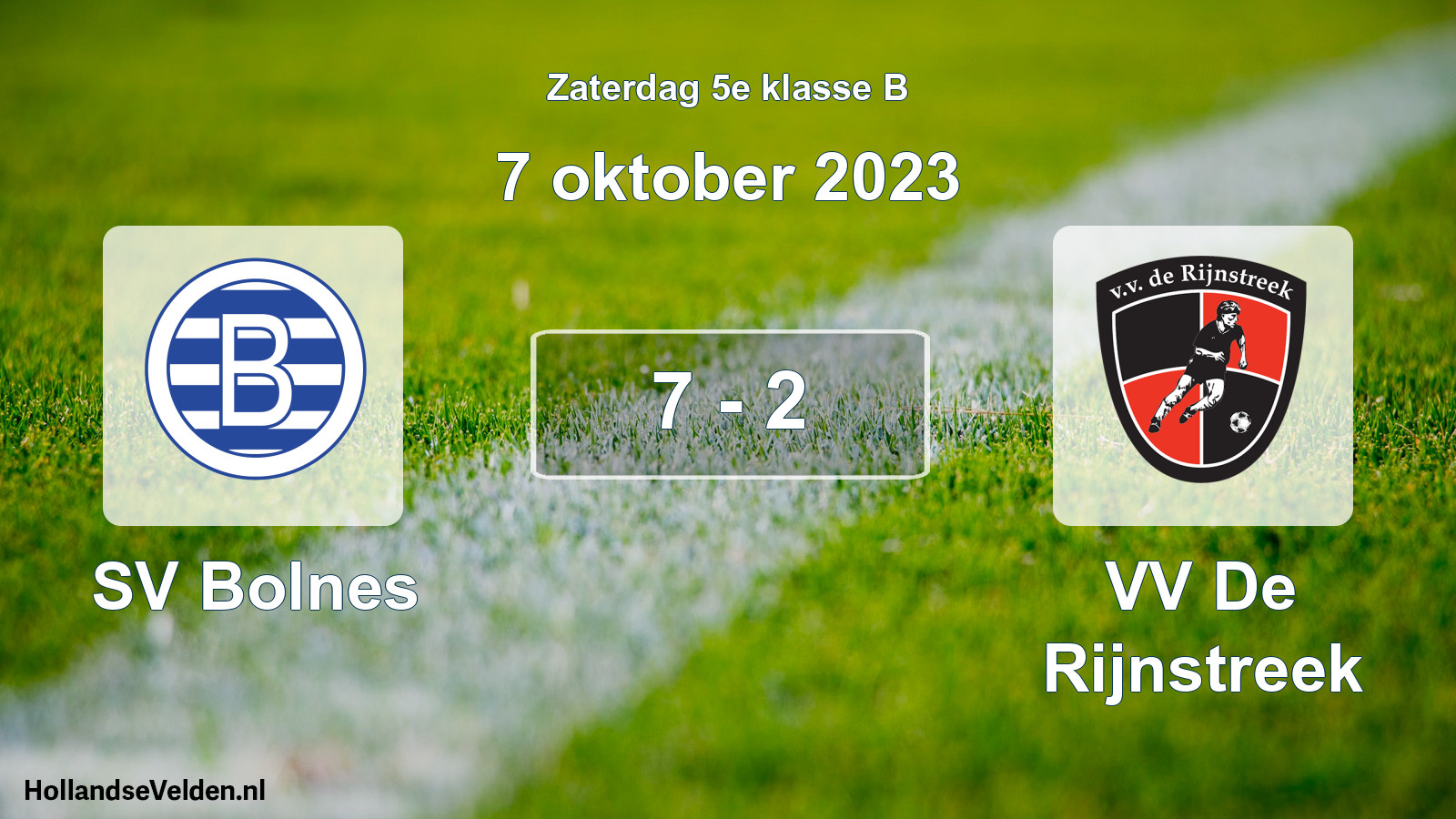 Total number of matches played: SV Bolnes - VV De Rijnstreek 7 - 2 (7 October 2023)
