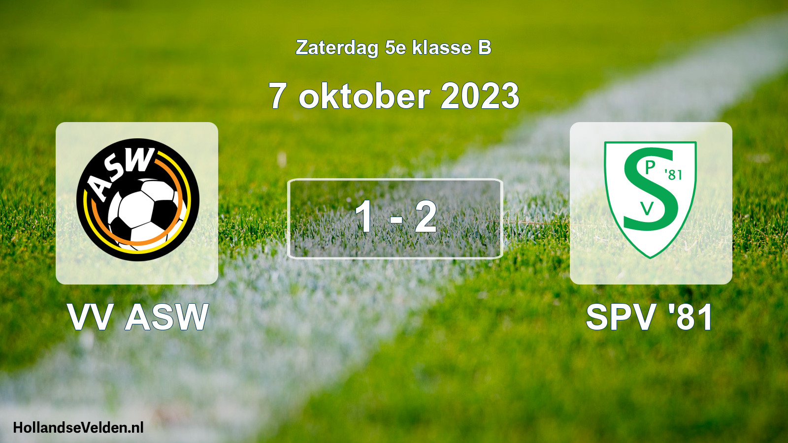 Total number of matches played: VV ASW - SPV '81 1 - 2 (7 October 2023)