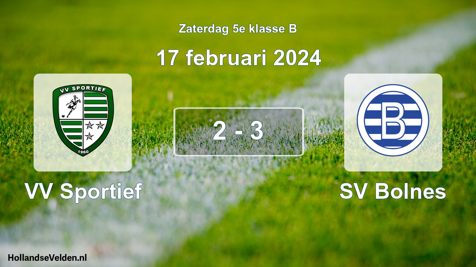 Total number of matches played: VV Sportief - SV Bolnes 2 - 3 (17 February 2024)