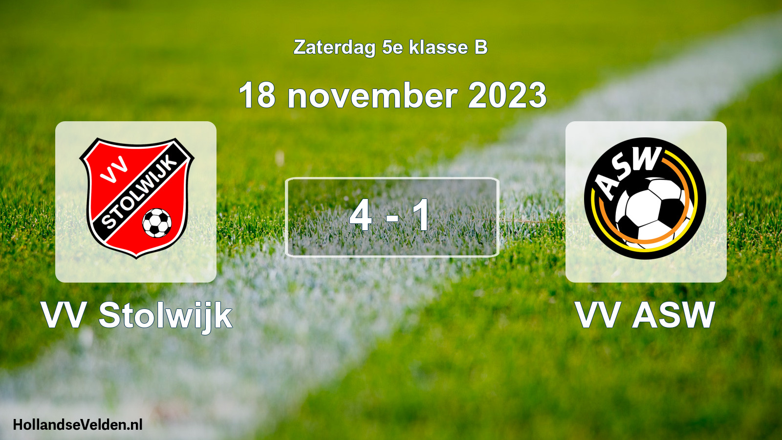 Total number of matches played: VV Stolwijk - VV ASW 4 - 1 (18 November 2023)