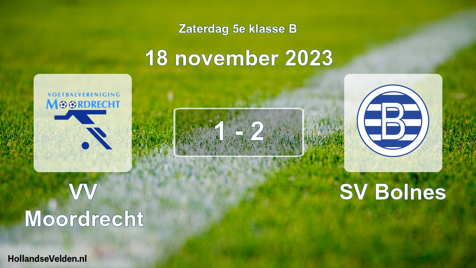 Total number of matches played: VV Moordrecht - SV Bolnes 1 - 2 (18 November 2023)