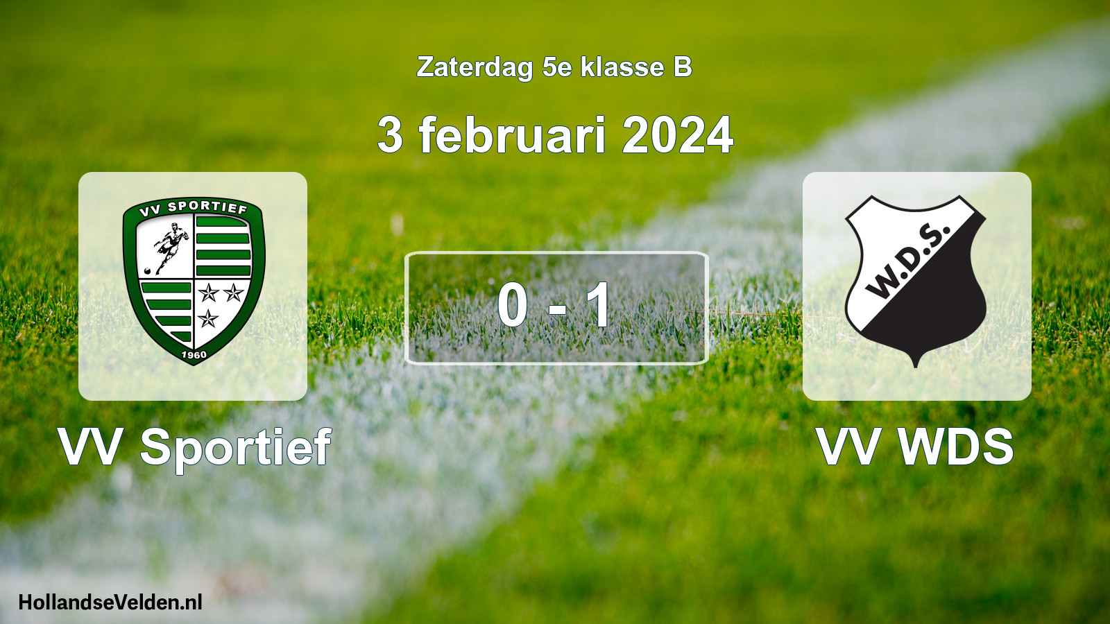 Total number of matches played: VV Sportief - VV WDS 0 - 1 (3 February 2024)