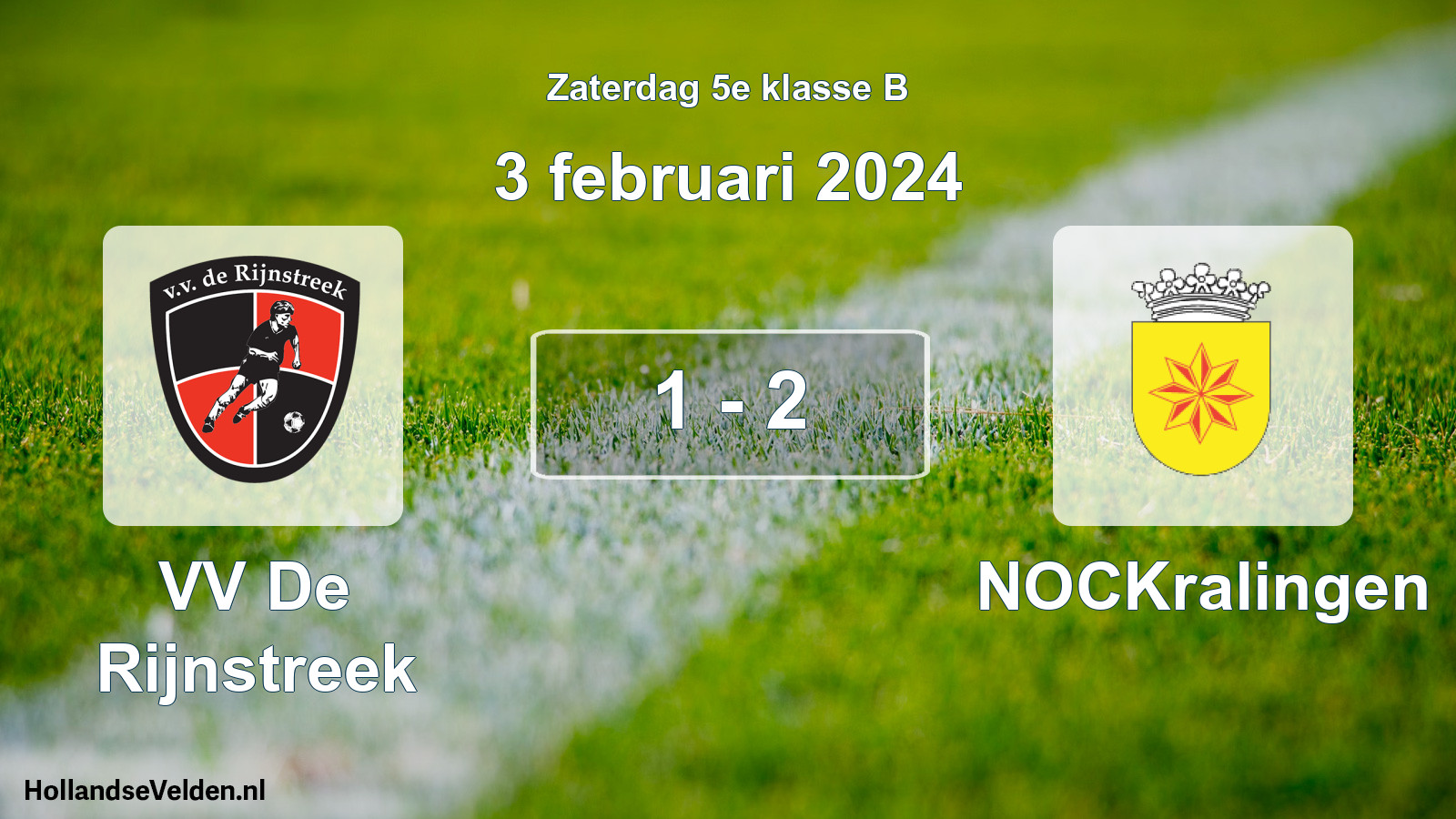 Total number of matches played: VV De Rijnstreek - NOCKralingen 1 - 2 (3 February 2024)