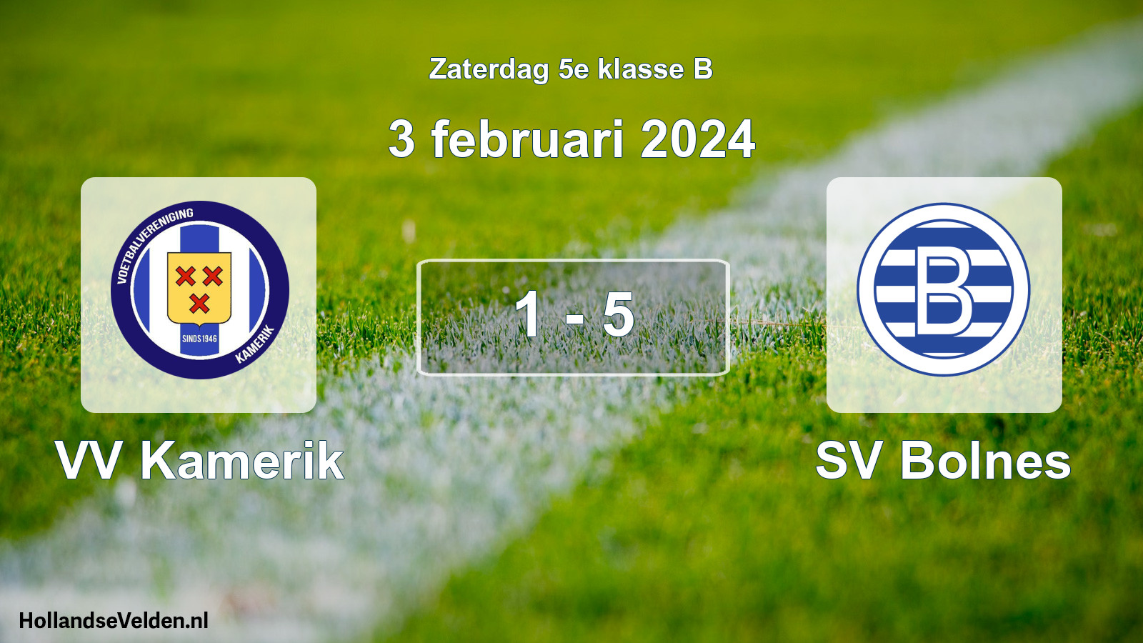 Total number of matches played: VV Kamerik - SV Bolnes 1 - 5 (3 February 2024)